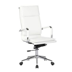 BF3600 Πολυθρόνα Διευθυντή Μέταλλο Βάση Χρώμιο, PU Άσπρο