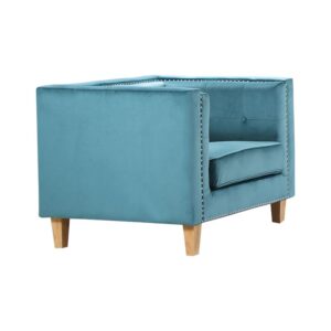 MIDLAND Πολυθρόνα Σαλονιού - Καθιστικού, Ύφασμα Velure Απόχρωση Petrol