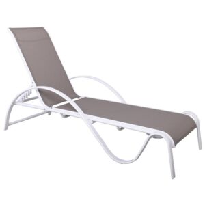 NEXT-II Ξαπλώστρα, Αλουμίνιο Βαφή Άσπρο, Textilene Cappuccino