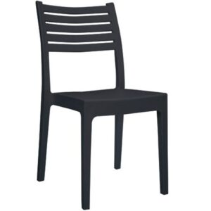 OLIMPIA Καρέκλα Τραπεζαρίας Κήπου Στοιβαζόμενη, PP - UV Protection, Απόχρωση Ανθρακί