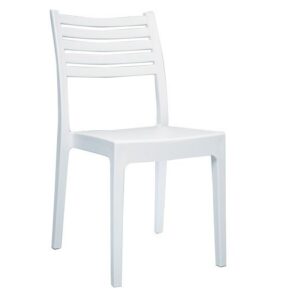 OLIMPIA Καρέκλα Τραπεζαρίας Κήπου Στοιβαζόμενη, PP - UV Protection, Απόχρωση Άσπρο