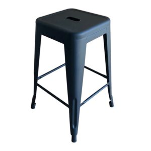 RELIX Σκαμπό Bar H.65cm, Στοιβαζόμενο, Μέταλλο Βαφή Μαύρο Matte