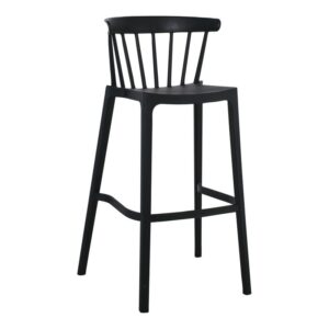 WEST Σκαμπό BAR με Πλάτη, PP-UV Μαύρο