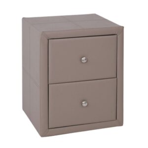 WILTON Κομοδίνο Ξύλο, PU Cappuccino