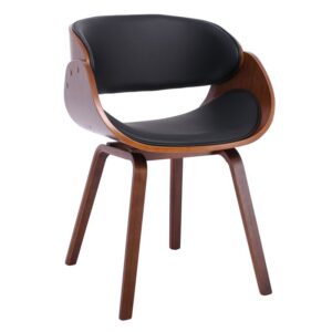 JOY Πολυθρόνα Τραπεζαρίας Σαλονιού, Καρυδί, Pu Μαύρο