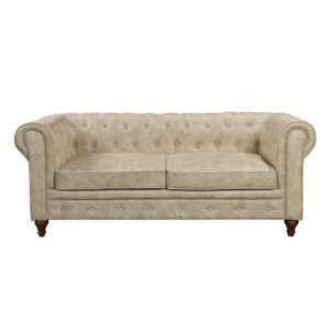 CHESTERFIELD York Kαναπές 3Θέσιος Σαλονιού - Καθιστικού, Ύφασμα Απόχρωση Μπεζ