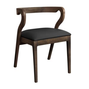 FRANKY Καρέκλα Τραπεζαρίας, Απόχρωση Καρυδί, Pu Μαύρο