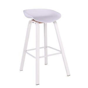 PENT Σκαμπό Bar, Μέταλλο Βαφή Άσπρο, PP Άσπρο