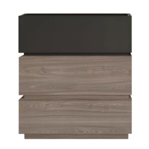 VANITY Κομοδίνο 3 Συρτάρια Αποχρώσεων Sonoma Oak & Grey, με Αποσπώμενα χρωματικά Μέρη