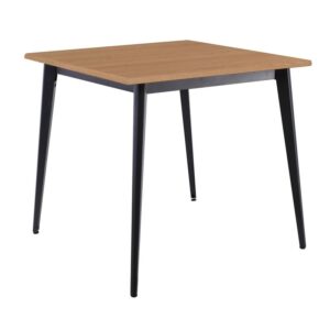 VIDAL Τραπέζι Μέταλλο Βαφή Μαύρο, Επιφάνεια 80x80cm/16mm Contract Sliq Beech