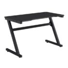 GAMING Γραφείο 120x60cm Μέταλλο Βαφή Μαύρο, Επιφάνεια MDF Μαύρο, με Βάση ακουστικών