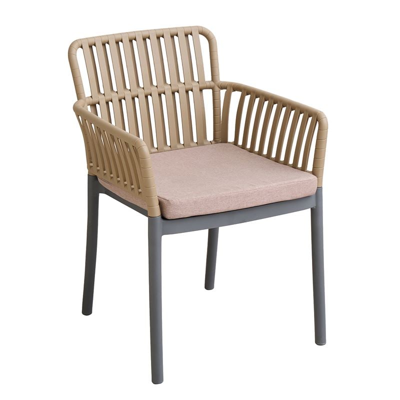 SYLVIA Πολυθρόνα Βεράντας- Κήπου, PP-UV Sand Beige- Ανθρακί, Μαξιλάρι Μπεζ (KD) SYLVIA Πολυθρόνα Βεράντας- Κήπου, PP-UV Sand Beige- Ανθρακί, Μαξιλάρι Μπεζ (KD)