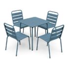 BRIO Slat Set Τραπεζαρία Κήπου -Βεράντας (4+1), Μέταλλο Βαφή Sandy Blue 5415C