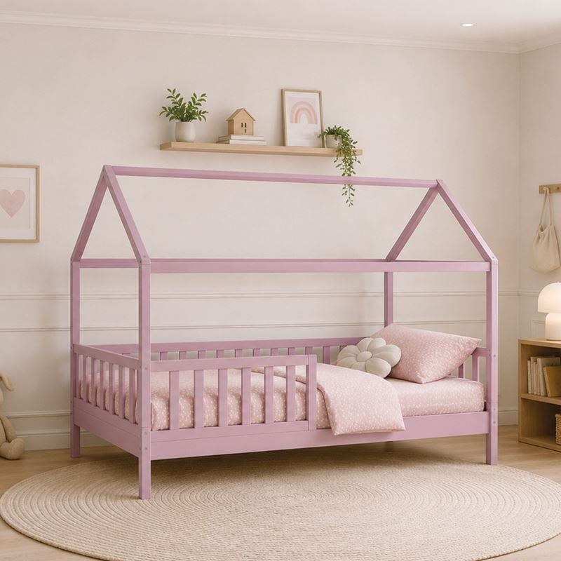 DREAM τ.Montessori Παιδικό Κρεβάτι με Στρώμα 90x190/19cm, Ξύλο Πεύκου Απόχρωση Ροζ DREAM τ.Montessori Παιδικό Κρεβάτι με Στρώμα 90x190/19cm, Ξύλο Πεύκου Απόχρωση Ροζ