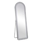 LED-8 Καθρέπτης Τοίχου-Δαπέδου Φωτιζόμενος, Αλουμίνιο Μαύρο, Αφής με 3 επιλογές φωτισμού