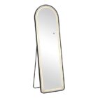 LED-8 Καθρέπτης Τοίχου-Δαπέδου Φωτιζόμενος, Αλουμίνιο Μαύρο, Αφής με 3 επιλογές φωτισμού